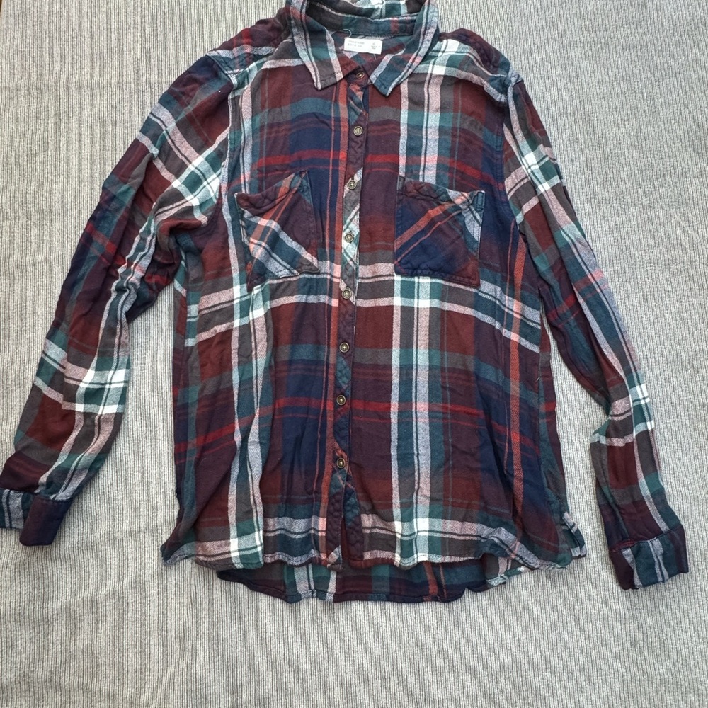 Maurices Multicolor Plaid Casual Shirt